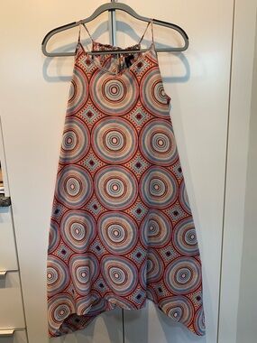 GAP Printed Sleeveless Dress in Coral, Blue & Red - fun!